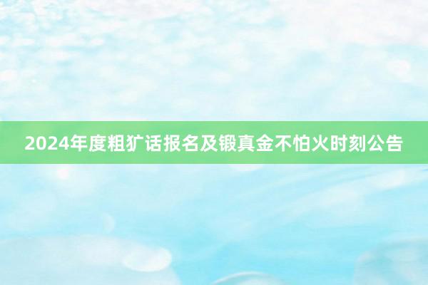 2024年度粗犷话报名及锻真金不怕火时刻公告